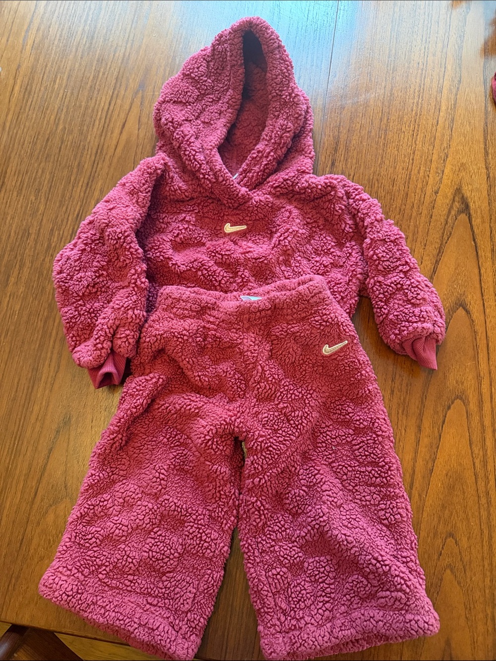 Nike 18m Magenta Sherpa Hoodie & Pants Set